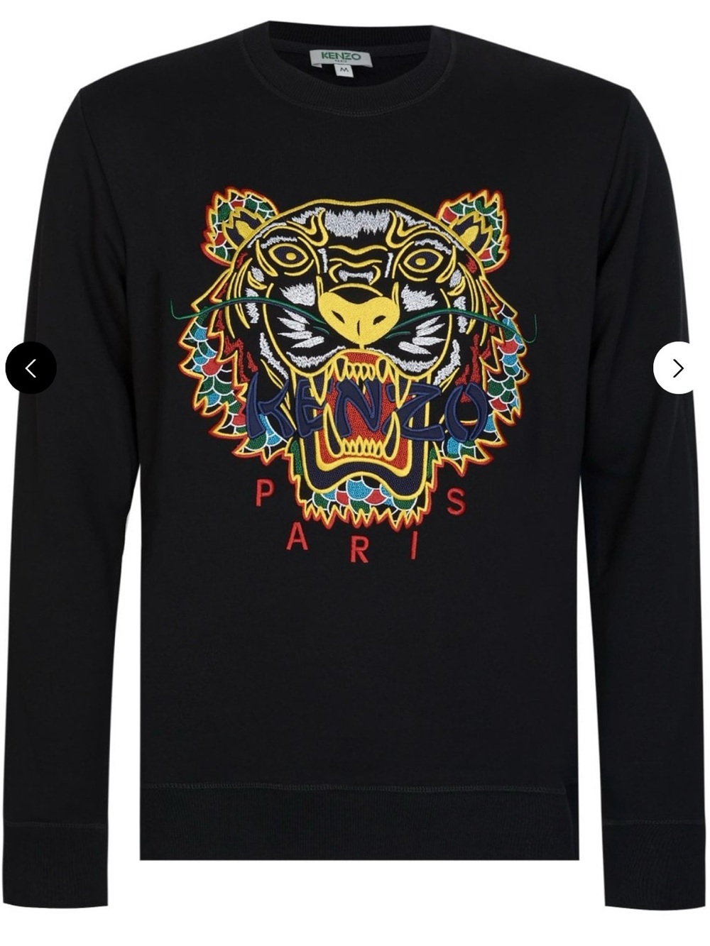 NWT Kenzo Men’s Black Tiger Embroidered Crewneck Sweater size: XL